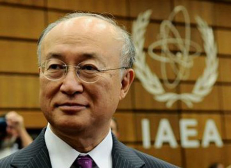 Tổng giám đốc cơ quan năng lượng nguyên tử quốc tế (IAEA) Yukiya Amano. 
